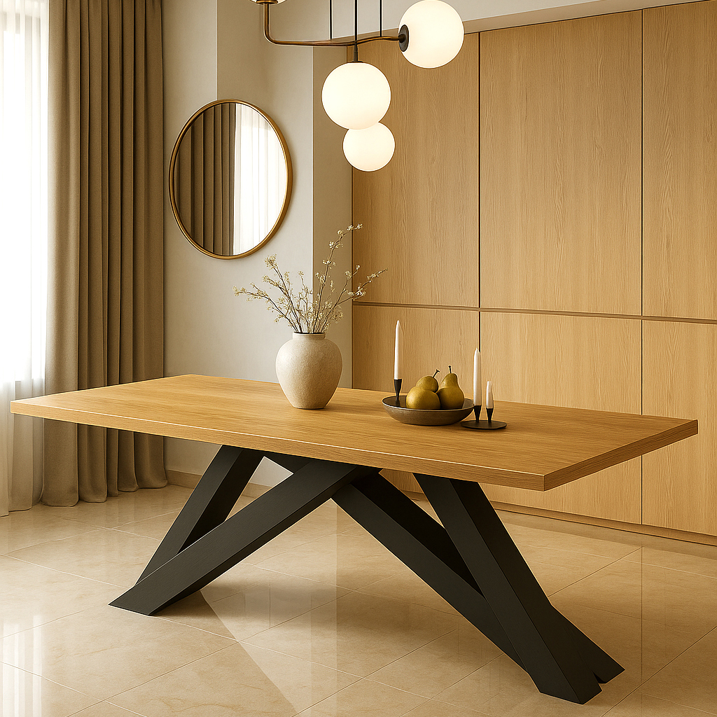 Decor 2 TOMER ΤΡΑΠΕΖΑΡΙΑ TOMER ΜΕ ΕΠΙΦΑΝΕΙΑ ΣΕ ΦΥΣΙΚΟ ΞΎΛΟ ΜΕ ΙΣΙΟ ΤΕΛΕΙΩΜΑ - Image 1