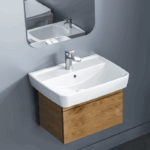 Νιπτήρας Κρεμαστός Πορσελάνης Cerastyle Duru 60x40cm Λευκό - Image 2