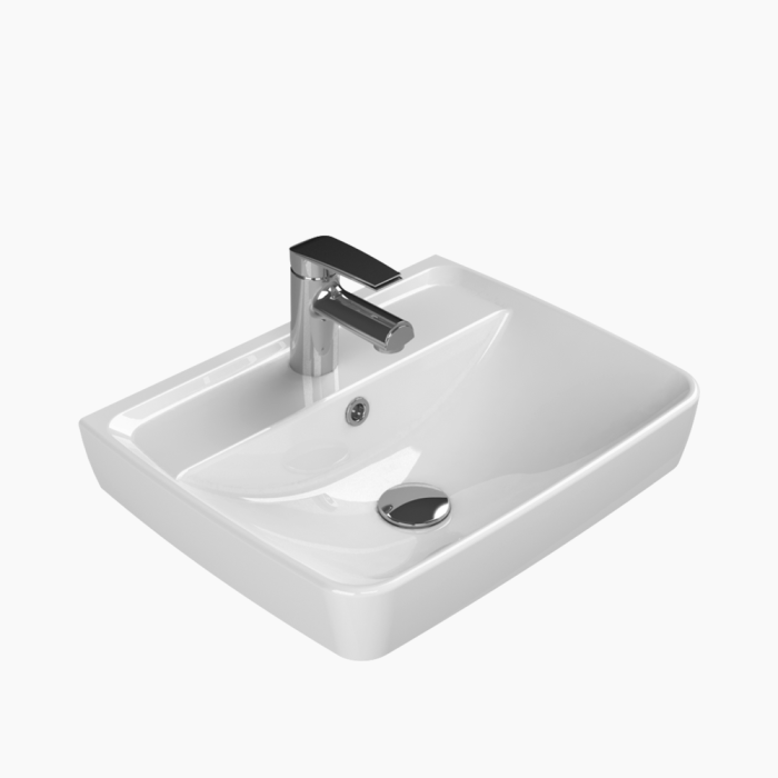 Duru niptiras 50-40-700x700 Νιπτήρας Κρεμαστός Πορσελάνης Cerastyle Duru 50x40cm Λευκό - Image 1