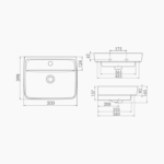 Νιπτήρας Κρεμαστός Πορσελάνης Cerastyle Duru 50x40cm Λευκό - Image 5