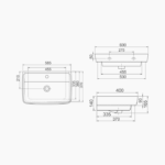 Νιπτήρας Κρεμαστός Πορσελάνης Cerastyle Duru 60x40cm Λευκό - Image 6