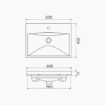 Νιπτήρας Επίπλου Πορσελάνης Cerastyle Elite 60x45cm Λευκό - Image 4