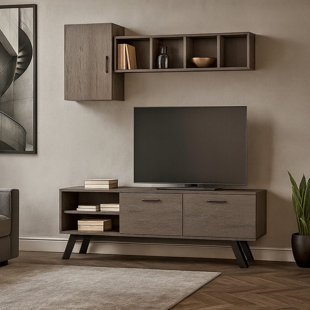 Epiplo Tv 44 Drys ΣΥΝΘΕΤΟ ΣΑΛΟΝΙΟΥ ISOBELL ΣΕ ΑΠΟΧΡΩΣΗ ΣΚΟΥΡΟ ΔΡΥΣ ΜΕ ΑΝΘΡΑΚΙ ΛΕΠΤΟΜΕΡΕΙΕΣ - Image 1