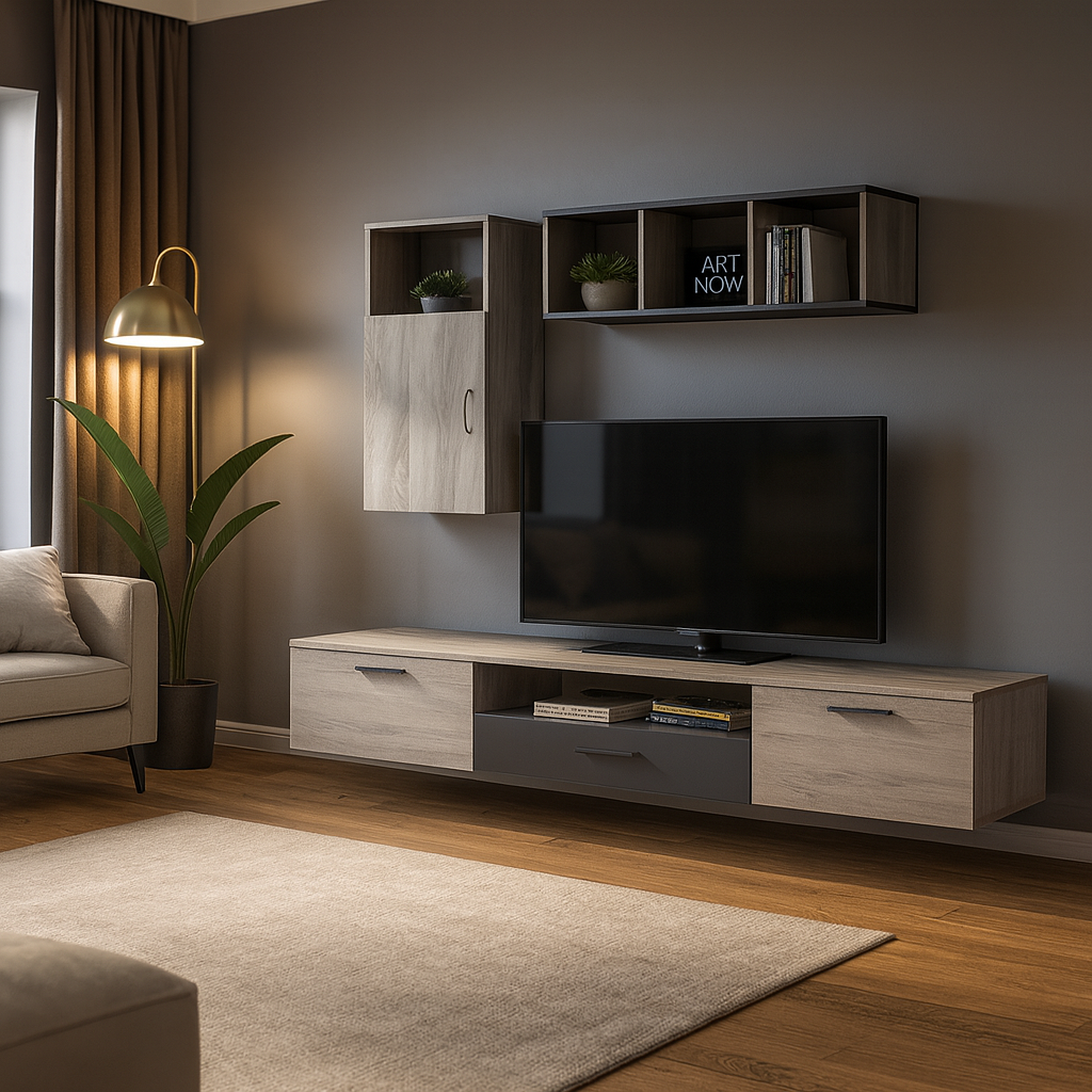 Epiplo Tv 50 Staxti ΣΥΝΘΕΤΟ ΣΑΛΟΝΙΟΥ ASTON ΣΕ ΑΠΟΧΡΩΣΗ ΣΤΑΧΤΙ ΜΕ ΑΝΘΡΑΚΙ ΛΕΠΤΟΜΕΡΕΙΕΣ - Image 1