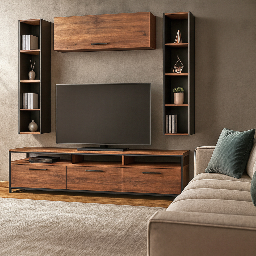 Epiplo Tv 57 Karydi ΣΥΝΘΕΤΟ ΣΑΛΟΝΙΟΥ TRUMAN ΣΕ ΑΠΟΧΡΩΣΗ ΚΑΡΥΔΙ ΜΕ ΜΑΥΡΕΣ ΛΕΠΤΟΜΕΡΕΙΕΣ - Image 1