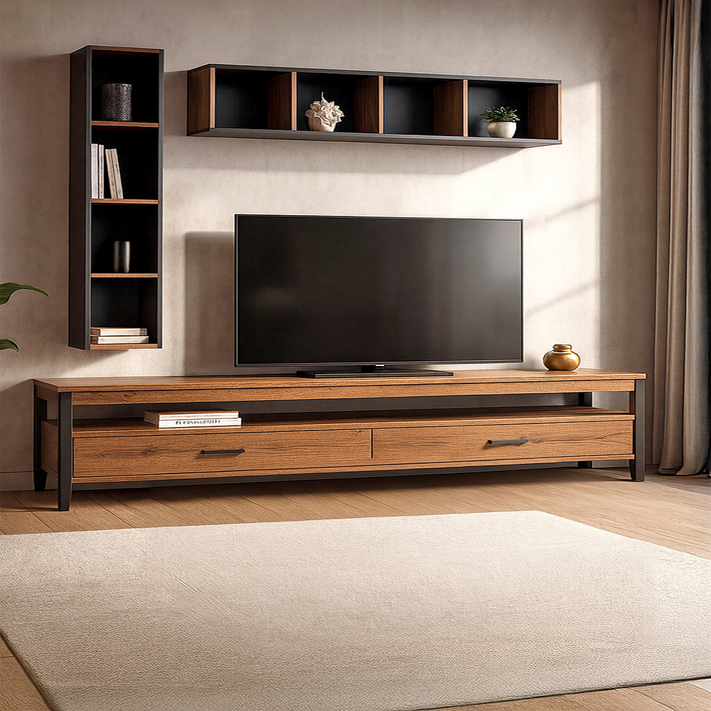 Epiplo Tv 58 Karydi ΣΥΝΘΕΤΟ ΣΑΛΟΝΙΟΥ AROX ΣΕ ΑΠΟΧΡΩΣΗ ΚΑΡΥΔΙ ΜΕ ΜΑΥΡΕΣ ΛΕΠΤΟΜΕΡΕΙΕΣ - Image 1