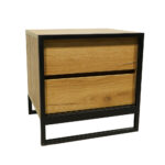 Κομοδίνο Komo-Frame Με Επιφάνεια Σε Φυσική Απόχρωση Και Μαύρη Μεταλλική Βάση - Image 7