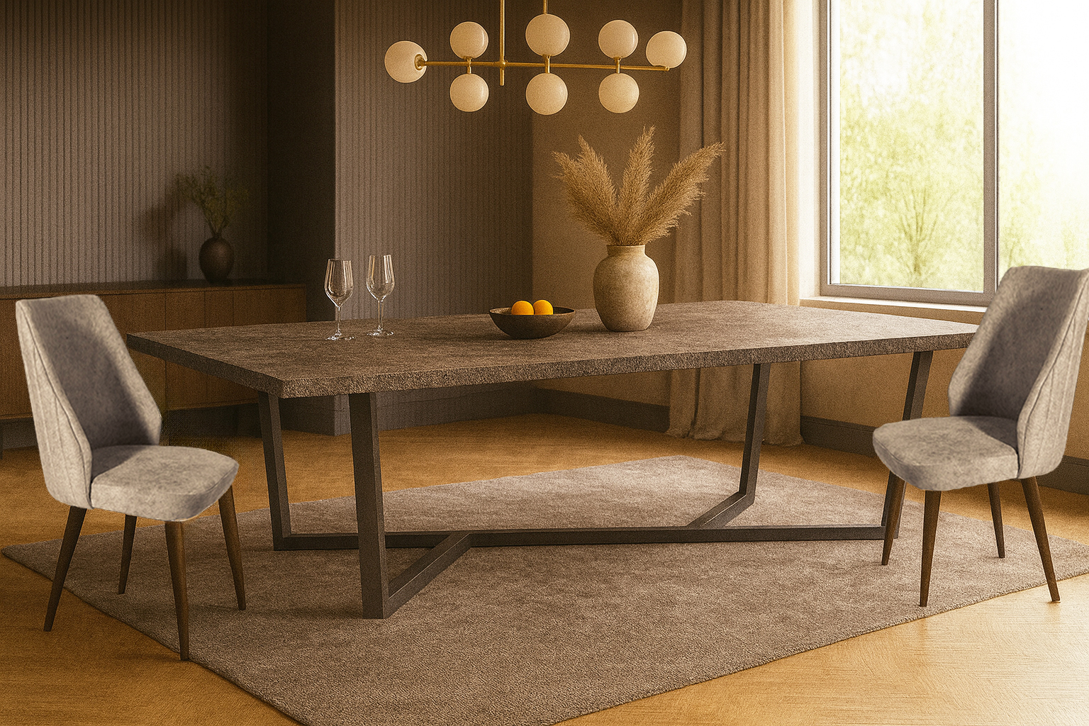 K540 Ava Beige Σέτ Τραπεζαρίας Reiner Spitimade® Με 6τμχ Καρέκλες Ava - Image 1