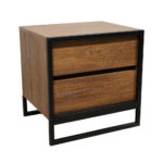 Κομοδίνο Komo-Frame Mε Επιφάνεια Σε Καρυδί Απόχρωση Και Μαύρη Μεταλλική Βάση - Image 6