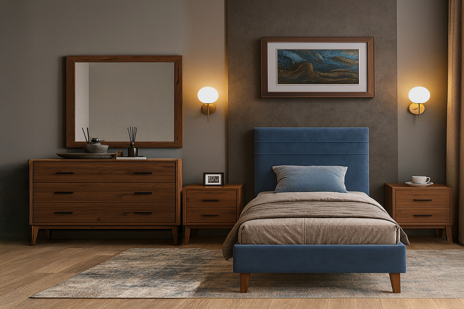 Krevati 100 Lounge 14 Karydi MONO ΚΡΕΒΑΤΙ ΑΡΗΣ ΜΕ ΥΦΑΣΜΑ 90Χ190 - Image 1