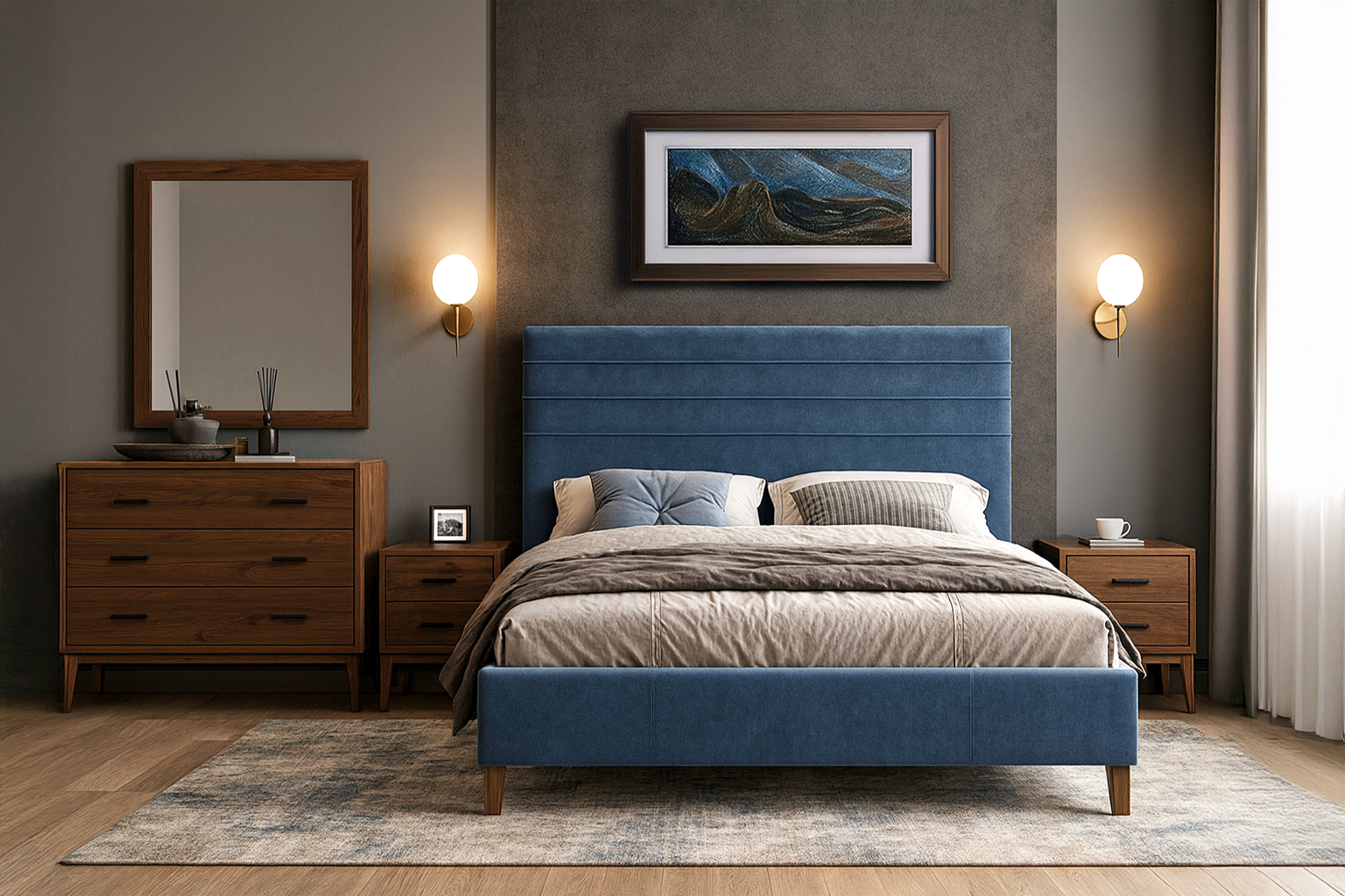 Krevati 100 Lounge 14 Karydi ΚΡΕΒΑΤΙ ΑΡΗΣ ΜΕ ΥΦΑΣΜΑ 160Χ200 - Image 1