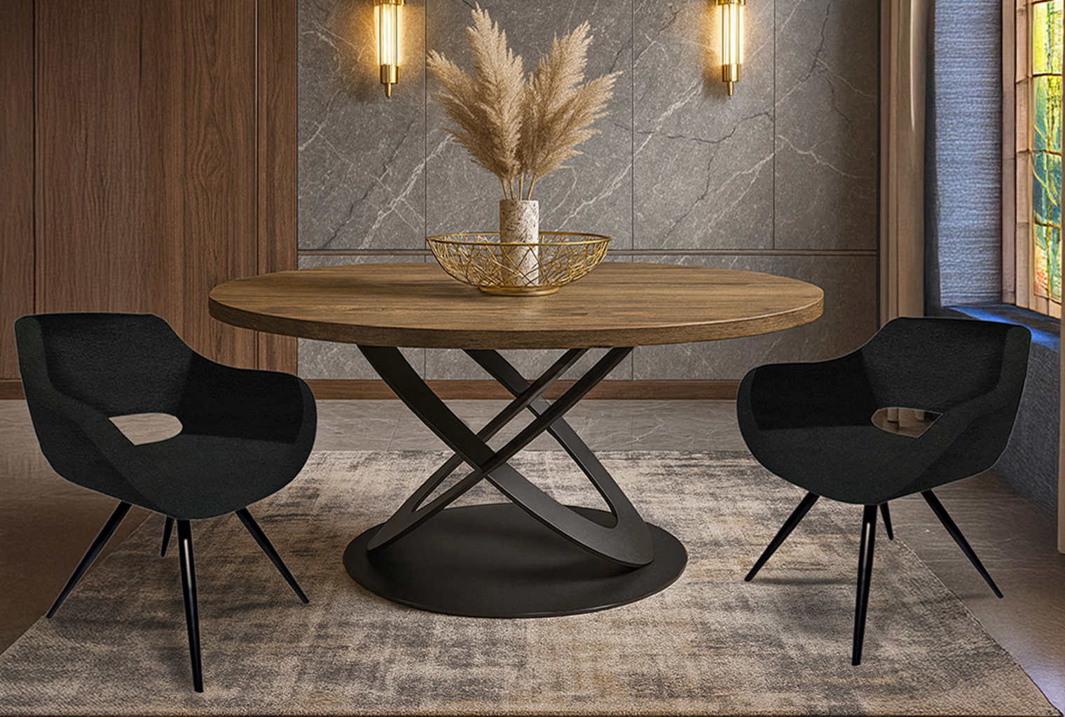 Kykloi 7763 Edition Black Σέτ Τραπεζαρίας Found Spitimade® Με 6τμχ Καρέκλες Editinion - Image 1