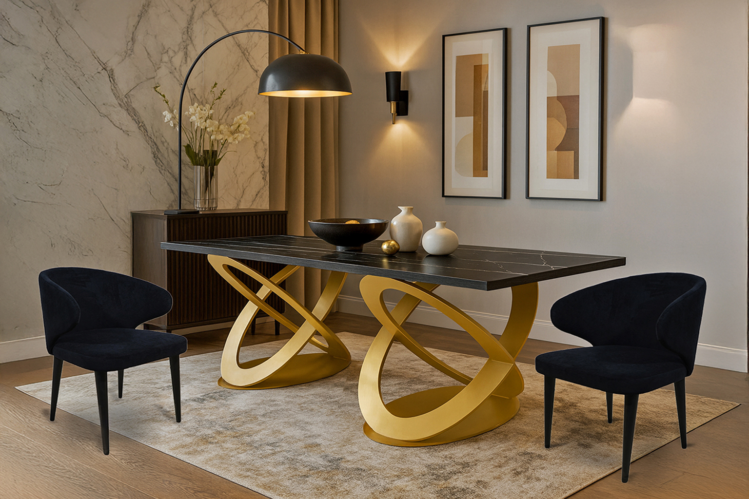 Kykloi 7767 Isabelle Black Σέτ Τραπεζαρίας Fenia Spitimade® Με 6τμχ Καρέκλες Isabel - Image 1