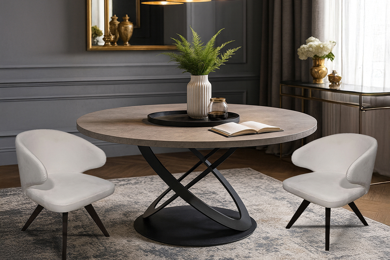 Kykloi K538 Isabelle White Σέτ Τραπεζαρίας Found Spitimade® Με 6τμχ Καρέκλες Isabel - Image 1