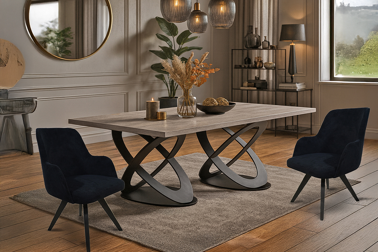 Kykloi K538 Verena Black Σέτ Τραπεζαρίας Fenia Spitimade® Με 6τμχ Καρέκλες Verena - Image 1