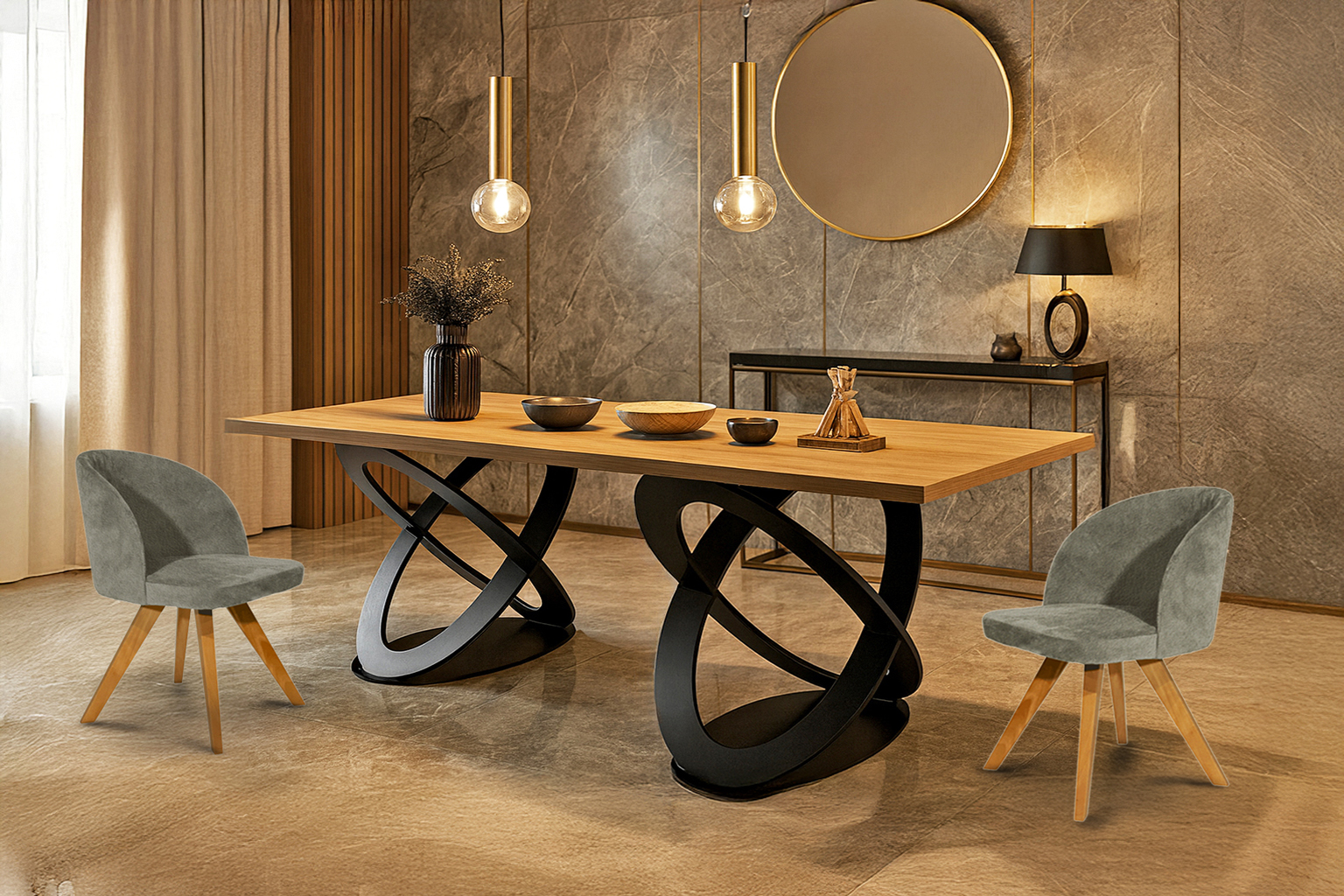 Kykloi Natural Corner Planet Σέτ Τραπεζαρίας Fenia Spitimade® Με 6τμχ Καρέκλες Corner - Image 1