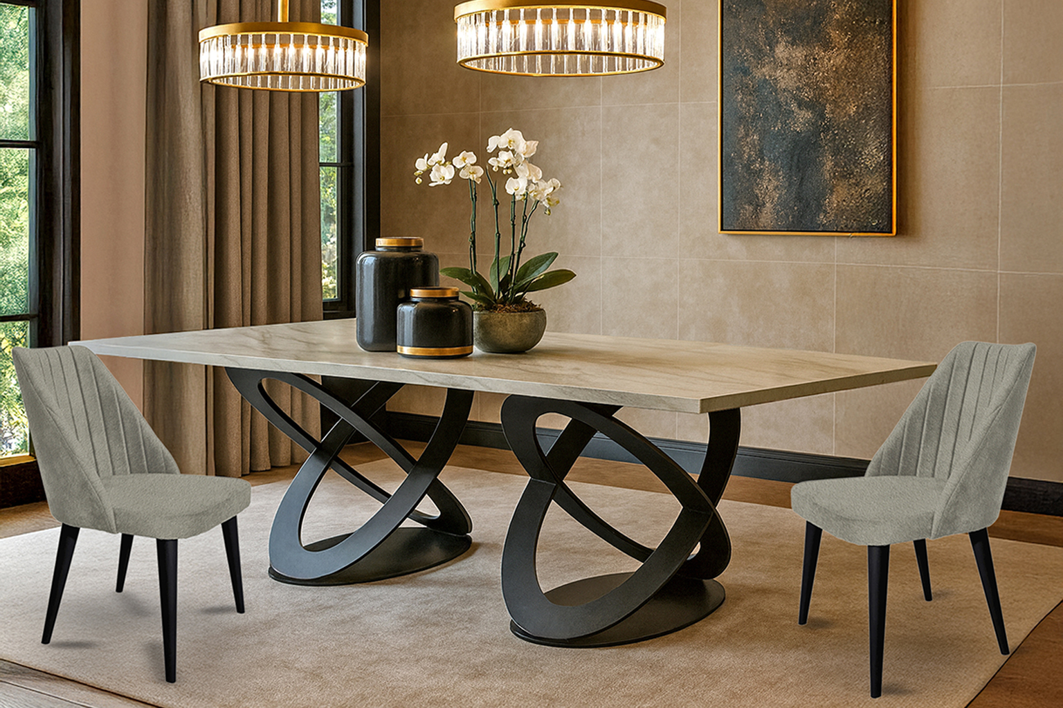 Kykloi Progetto Argo Planet Σέτ Τραπεζαρίας Fenia Spitimade® Με 6τμχ Καρέκλες Argo - Image 1