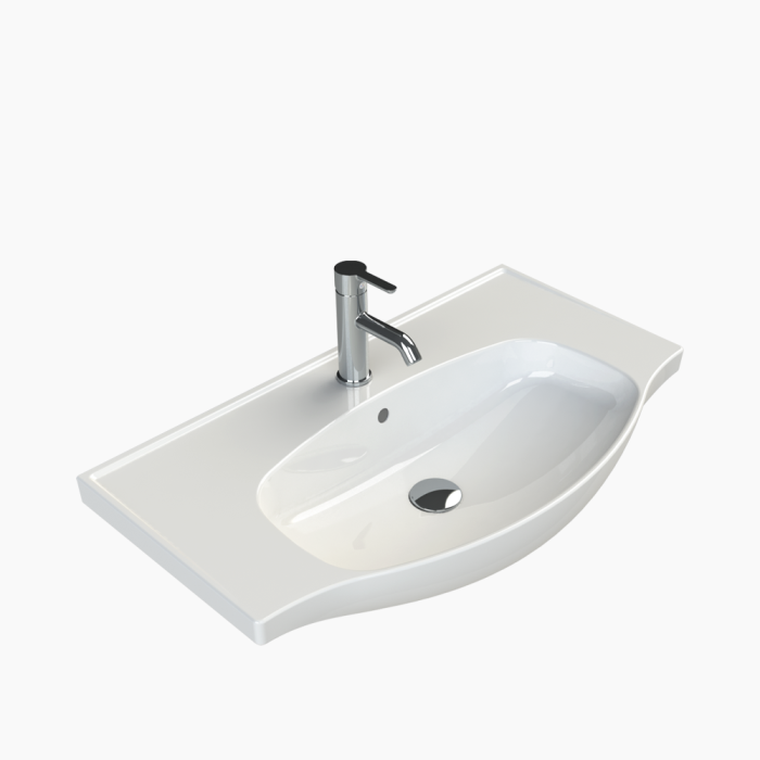 Lila Basin 80-700x700 Νιπτήρας Επίπλου Πορσελάνης Cerastyle Lila 80x46,5cm Λευκό - Image 1