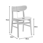 Καρέκλα Lumnia rubberwood σε φυσική απόχρωση 46x50x76εκ - Image 3