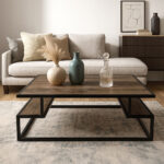 ΤΡΑΠΕΖΙ ΣΑΛΟΝΙΟΥ MAIA ΜΕ ΞΥΛΙΝΗ ΕΠΙΦΑΝΕΙΑ ΚΑΙ ΜΕΤΑΛΛΙΚΟ ΣΚΕΛΕΤΟ