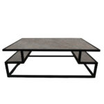 ΤΡΑΠΕΖΙ ΣΑΛΟΝΙΟΥ MAIA ΜΕ ΕΠΙΦΑΝΕΙΑ ΣΕ ΟΨΗ ΣΚΟΥΡΟ ΤΣΙΜΕΝΤΟ ΚΑΙ ΜΑΥΡΟ ΜΕΤΑΛΛΙΚΟ ΣΚΕΛΕΤΟ - Image 2