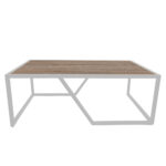 ΤΡΑΠΕΖΙ ΣΑΛΟΝΙΟΥ MULTI ΜΕ ΕΠΙΦΑΝΕΙΑ ΑΠΟ ΜΕΛΑΜΙΝΗ ΣΕ ΑΝΟΙΧΤΗ ΑΠΟΧΡΩΣΗ ΚΑΙ ΛΕΥΚΟ ΜΕΤΑΛΛΙΚΟ ΣΚΕΛΕΤΟ - Image 3