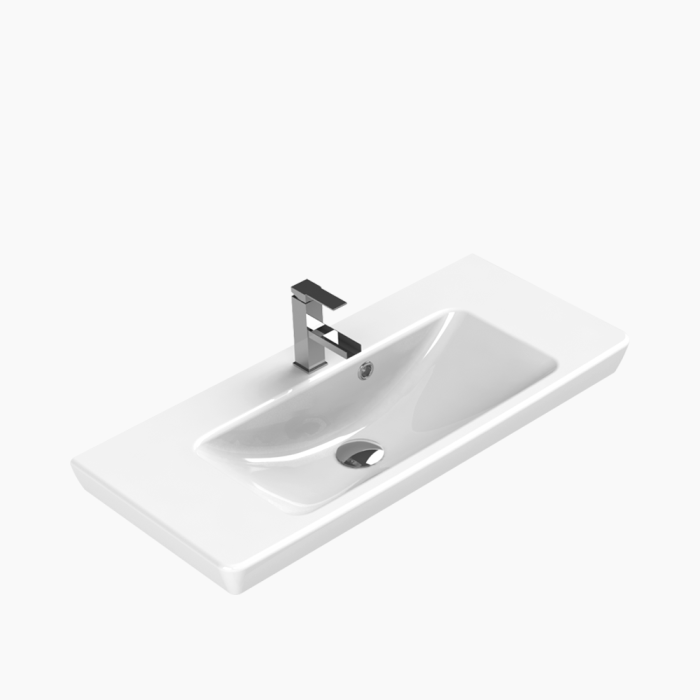 Porto Basin 85-700x700 Νιπτήρας Επίπλου Πορσελάνης Cerastyle Porto 85x38cm Λευκό - Image 1