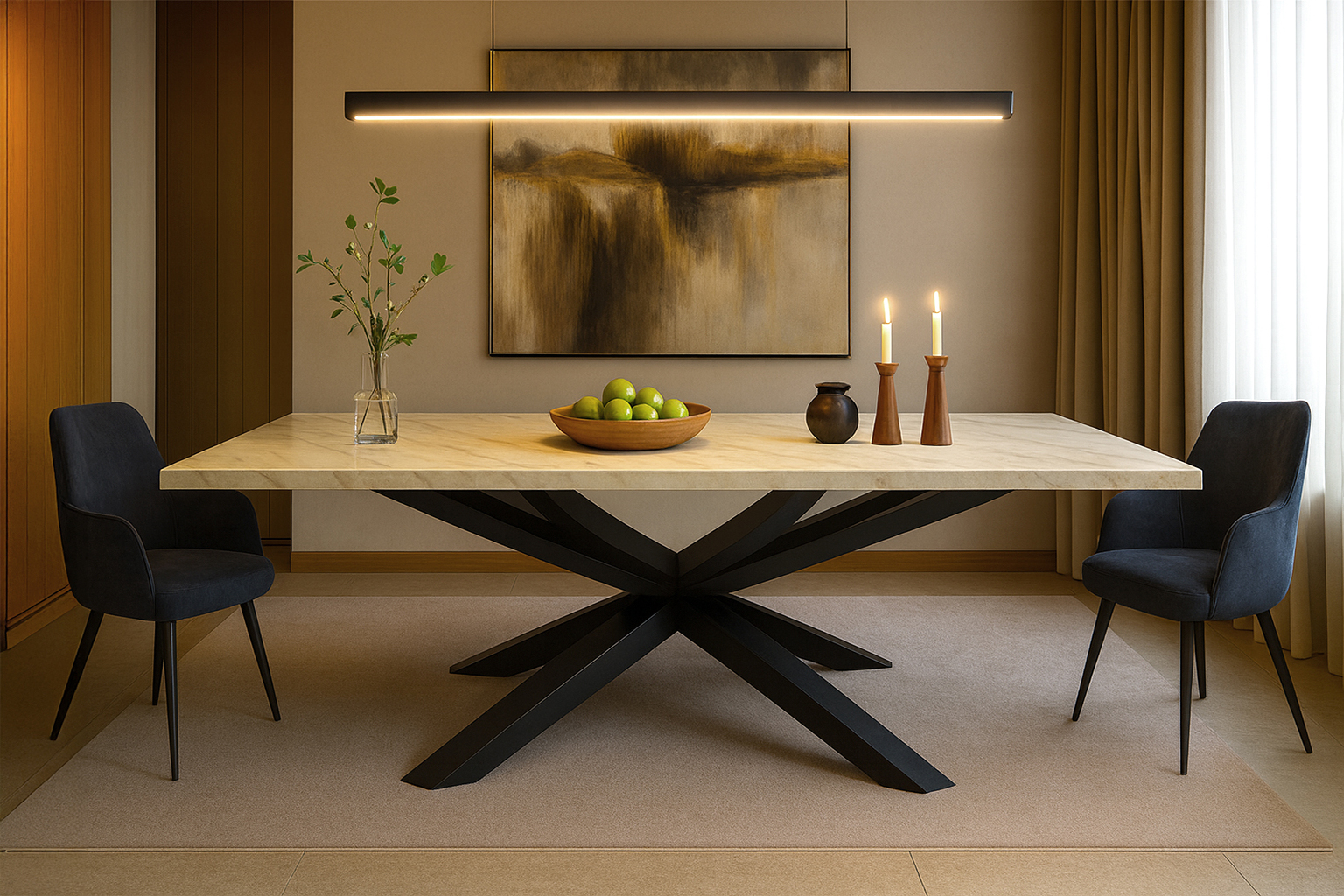 Progetto Verena Black Σέτ Τραπεζαρίας Spider Spitimade® Με 6τμχ Καρέκλες Verena - Image 1