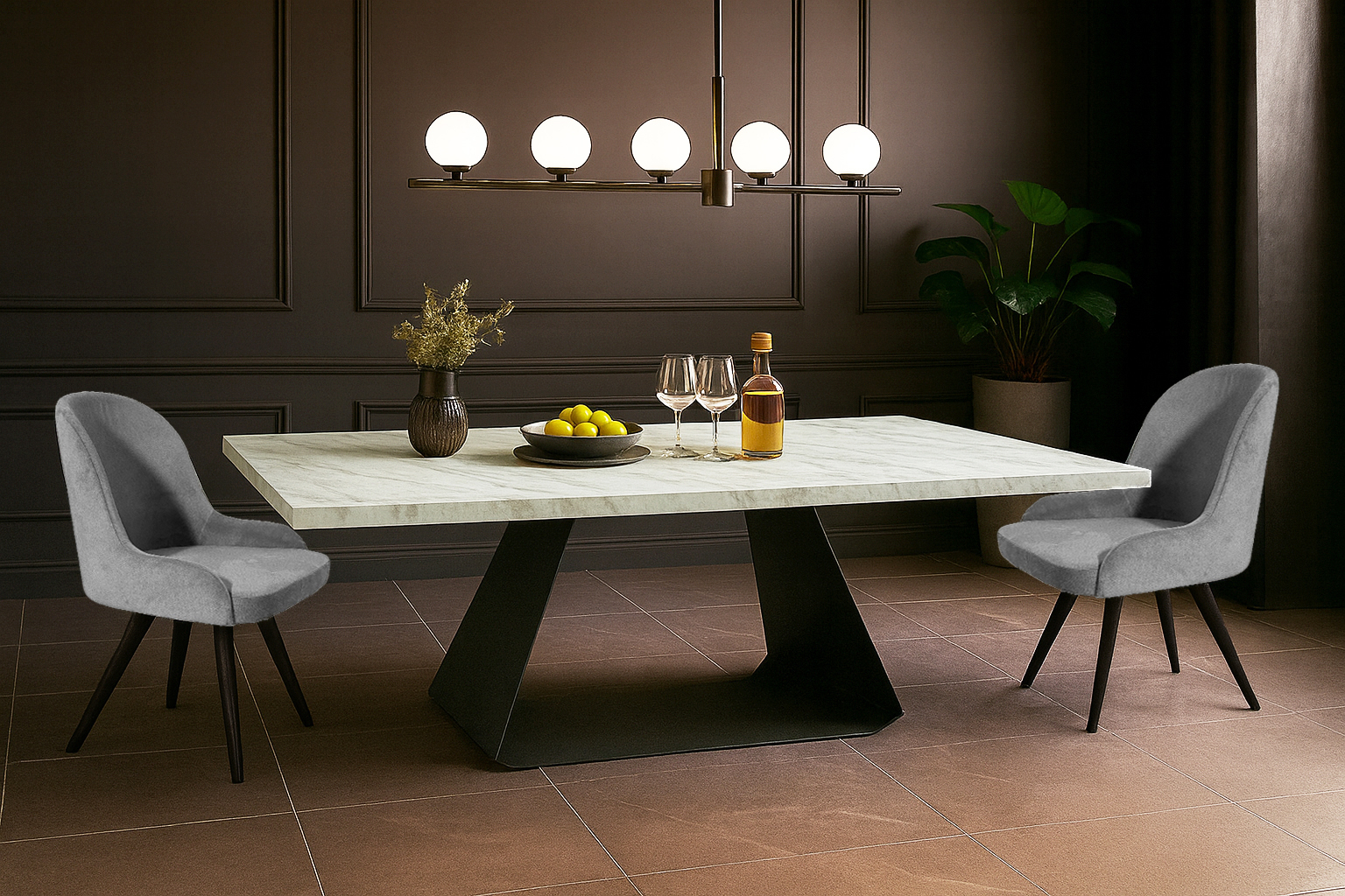 Progetto bonita grey Σέτ Τραπεζαρίας Strumer Spitimade® Με 6τμχ Καρέκλες Bonita - Image 1