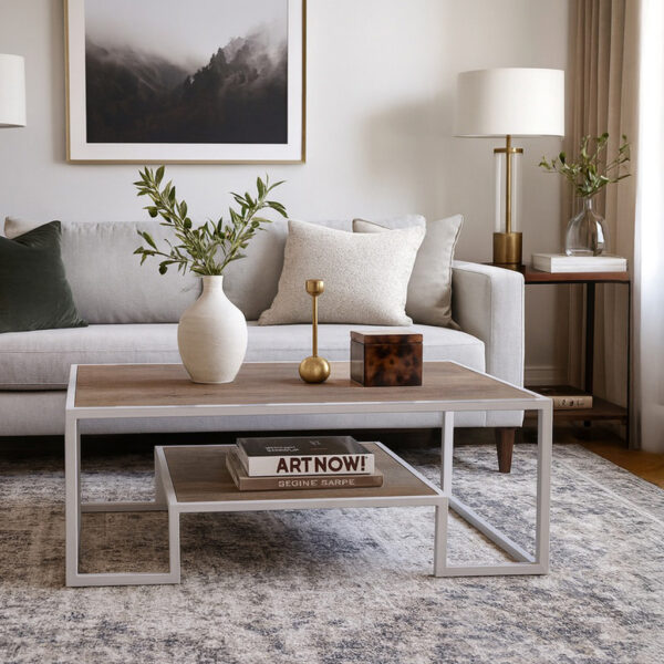 ΤΡΑΠΕΖΙ ΣΑΛΟΝΙΟΥ ROMEO ΜΕ ΕΠΙΦΑΝΕΙΑ ΣΕ ΑΝΟΙΧΤΟ ΞΥΛΟ ΚΑΙ ΜΕΤΑΛΛΙΚΟ ΣΚΕΛΕΤΟ