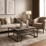 ΤΡΑΠΕΖΙ ΣΑΛΟΝΙΟΥ ROMEO ΣΕ ΑΠΟΧΡΩΣΗ ΑΝΟΙΧΤΟ ΤΣΙΜΕΝΤΟ ΚΑΙ ΜΕΤΑΛΛΙΚΟ ΣΚΕΛΕΤΟ