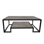 ΤΡΑΠΕΖΙ ΣΑΛΟΝΙΟΥ ROMEO ΣΕ ΑΠΟΧΡΩΣΗ ΣΚΟΥΡΟ ΤΣΙΜΕΝΤΟ ΚΑΙ ΜΕΤΑΛΛΙΚΟ ΣΚΕΛΕΤΟ - Image 2