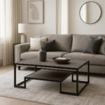 ΤΡΑΠΕΖΙ ΣΑΛΟΝΙΟΥ ROMEO ΣΕ ΑΠΟΧΡΩΣΗ ΣΚΟΥΡΟ ΤΣΙΜΕΝΤΟ ΚΑΙ ΜΕΤΑΛΛΙΚΟ ΣΚΕΛΕΤΟ