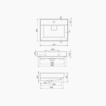 Νιπτήρας Επίπλου Πορσελάνης Cerastyle Sharp 60x48cm Λευκό - Image 2