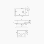 Νιπτήρας Επίπλου Πορσελάνης Cerastyle Sharp 50x25cm Δεξί/Αριστερό Λευκό - Image 3