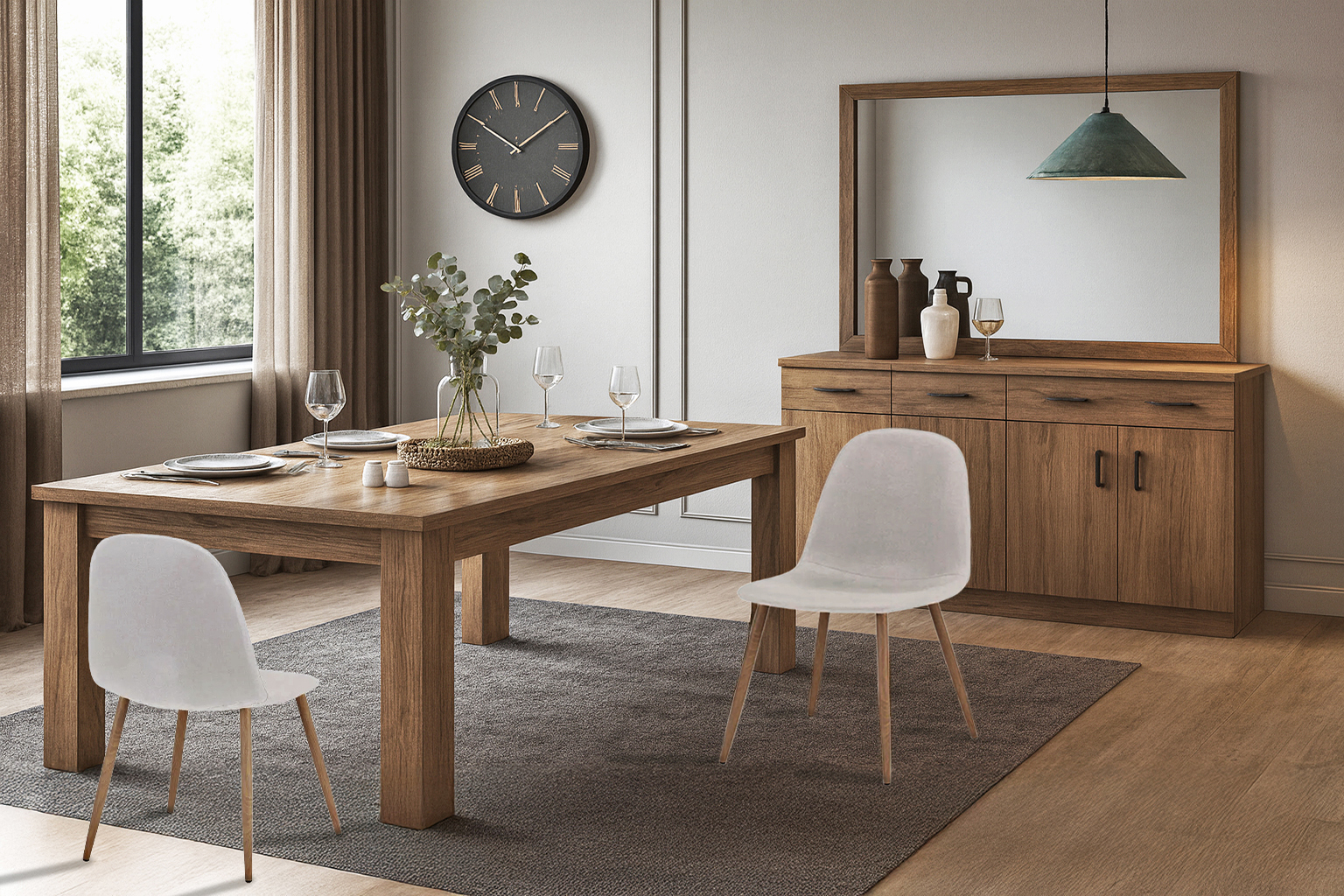 Trap1 Mokka Anoigomeni 270000041 Bella Σέτ Τραπεζαρίας Flipper Με 6τμχ Καρέκλες Bella - Image 1