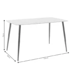 Τραπέζι Paris οβάλ γυαλί 8mm λευκό μαρμάρου-χρυσό 150x80x75εκ - Image 6