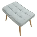 Πολυθρόνα Maddison με υποπόδιο-μαξιλάρι βελούδο γκρι-φυσικό - Image 7