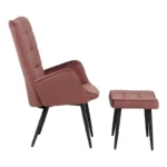 Πολυθρόνα με υποπόδιο Dorita βελούδο σάπιο μήλο-πόδι μαύρο μέταλλο - Image 4