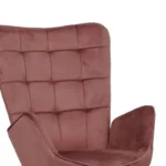 Πολυθρόνα με υποπόδιο Dorita βελούδο σάπιο μήλο-πόδι μαύρο μέταλλο - Image 7