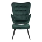 Πολυθρόνα με υποπόδιο Dorita βελούδο κυπαρισσί-πόδι μαύρο μέταλλο - Image 5