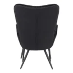Πολυθρόνα με υποπόδιο Dorita βελούδο μαύρο-πόδι μαύρο μέταλλο - Image 6