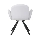 Πολυθρόνα Garzele λευκό μπουκλέ ύφασμα-πόδι μαύρο μέταλλο - Image 6