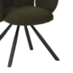 Πολυθρόνα Garzele πράσινο μπουκλέ ύφασμα-πόδι μαύρο μέταλλο - Image 9