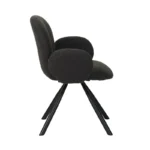 Πολυθρόνα Garzele ανθρακί μπουκλέ ύφασμα-πόδι μαύρο μέταλλο - Image 4