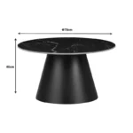 Βοηθητικό τραπέζι Fabrin μαύρο μαρμάρου sintered stone-μαύρο μέταλλο - Image 2