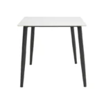 Τραπέζι Gustas λευκό μαρμάρου sintered stone-μαύρο μέταλλο 80x80x76εκ - Image 3