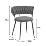 Πολυθρόνα Alkia I ύφασμα σε απόχρωση μπλε σκούρο- πόδι μαύρο μέταλλο 57x58.5x72εκ - Image 8