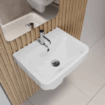 Νιπτήρας Κρεμαστός Πορσελάνης Cerastyle Duru 55x45cm 035300-u Λευκό - Image 4