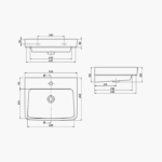 Νιπτήρας Κρεμαστός Πορσελάνης Cerastyle Duru 55x45cm 035300-u Λευκό - Image 2